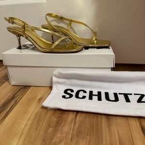 Heloise 55MM Metallic Leather Slingback Sandals